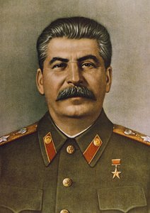 Porträtt av Josef Stalin.